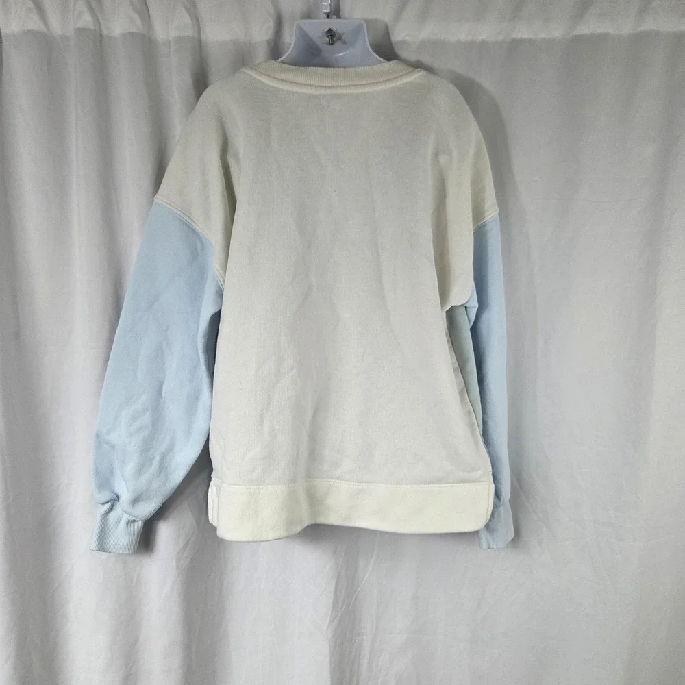 Old Navy Sweatshirt Kids Large 10-12 Blue Colorblock Crewneck Fleece Pullover